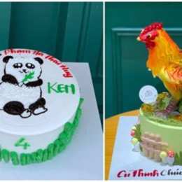 bánh kem hình gà đá
