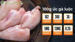 giao diện app 100g da gà bao nhiêu calo