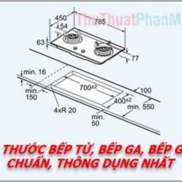 kích thước khoét đá bếp ga âm rinnai