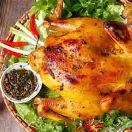 nướng gà đã luộc bằng nồi chiên không dầu