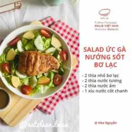 ức gà áp chảo ít dầu rau luộc
